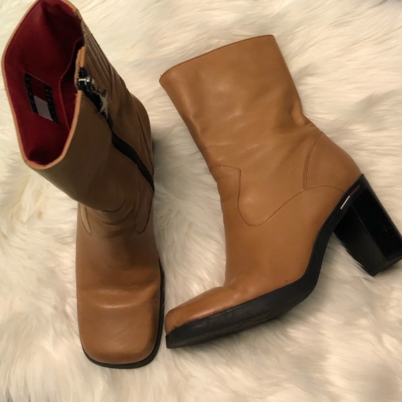 tommy hilfiger tan boots